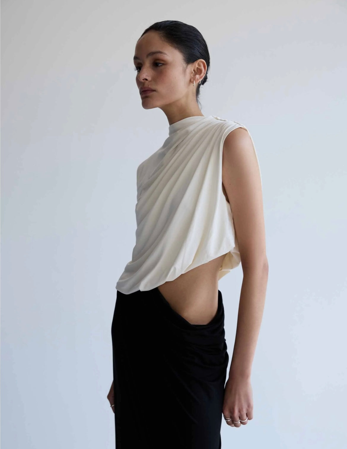 THIRD FORM / CASCADE DRAPE MAXI  DRESS