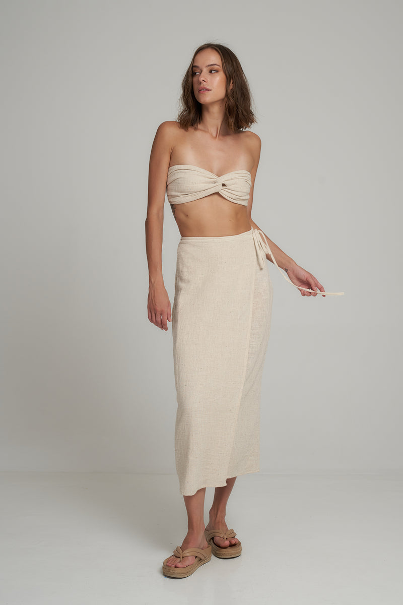 LILYA / LACERDA TWIST CROP BANDEAU TOP