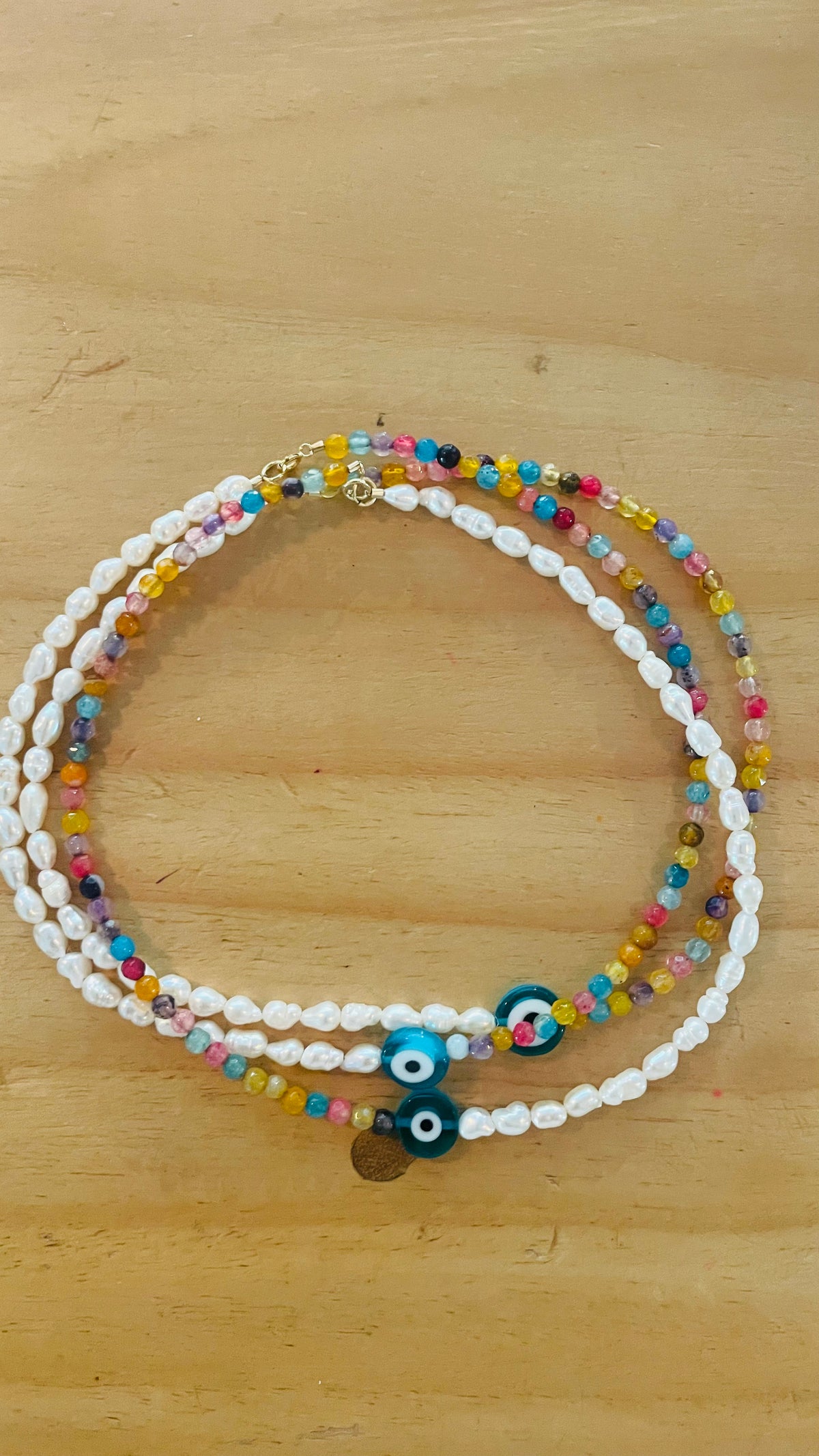 WAVY BABY / BLUE EVIL EYE NECKLACE