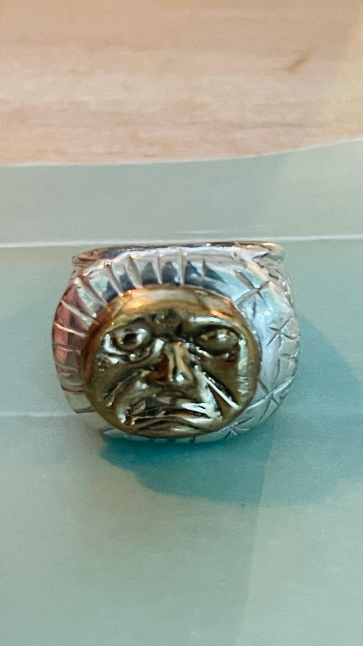 SANCT DESIDERATA / SUN MOON DARUMA FACE RING ORIGINAL