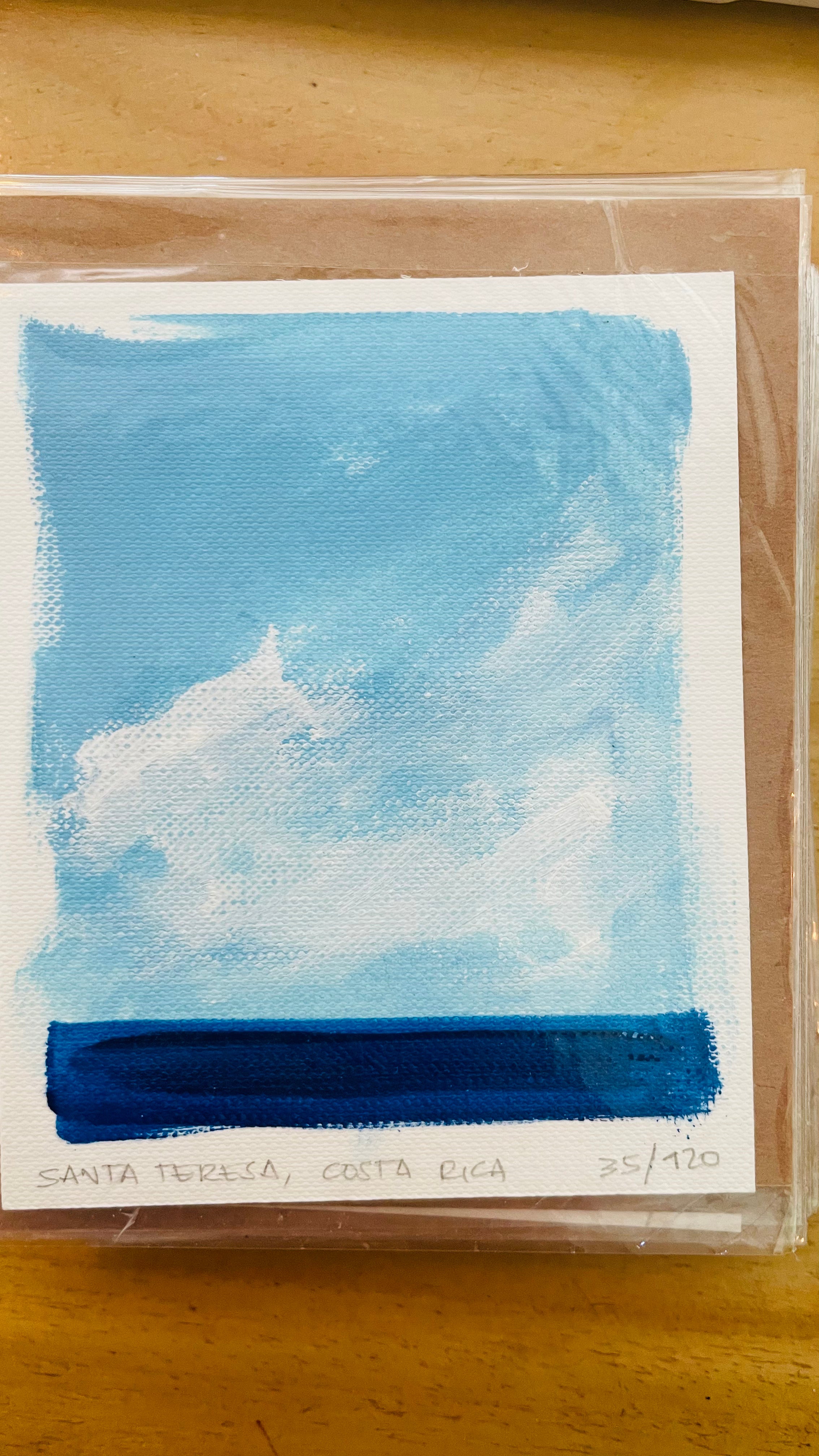 KEN BLEUE / MINI SKY PAINTINGS - OIL ON LINEN PAPER
