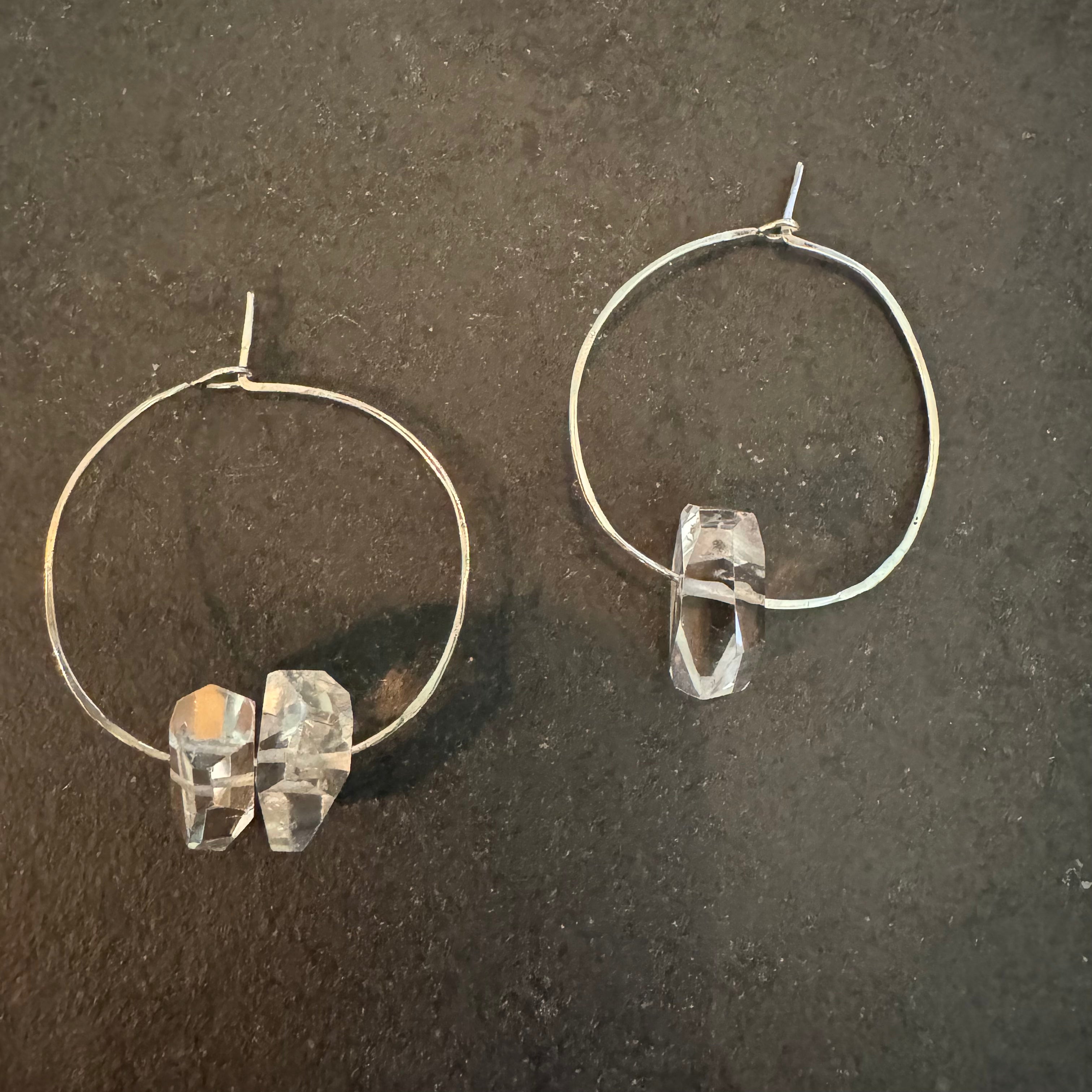 BRITT BOLTON / HERKIMER DIAMOND HOOPS STERLING