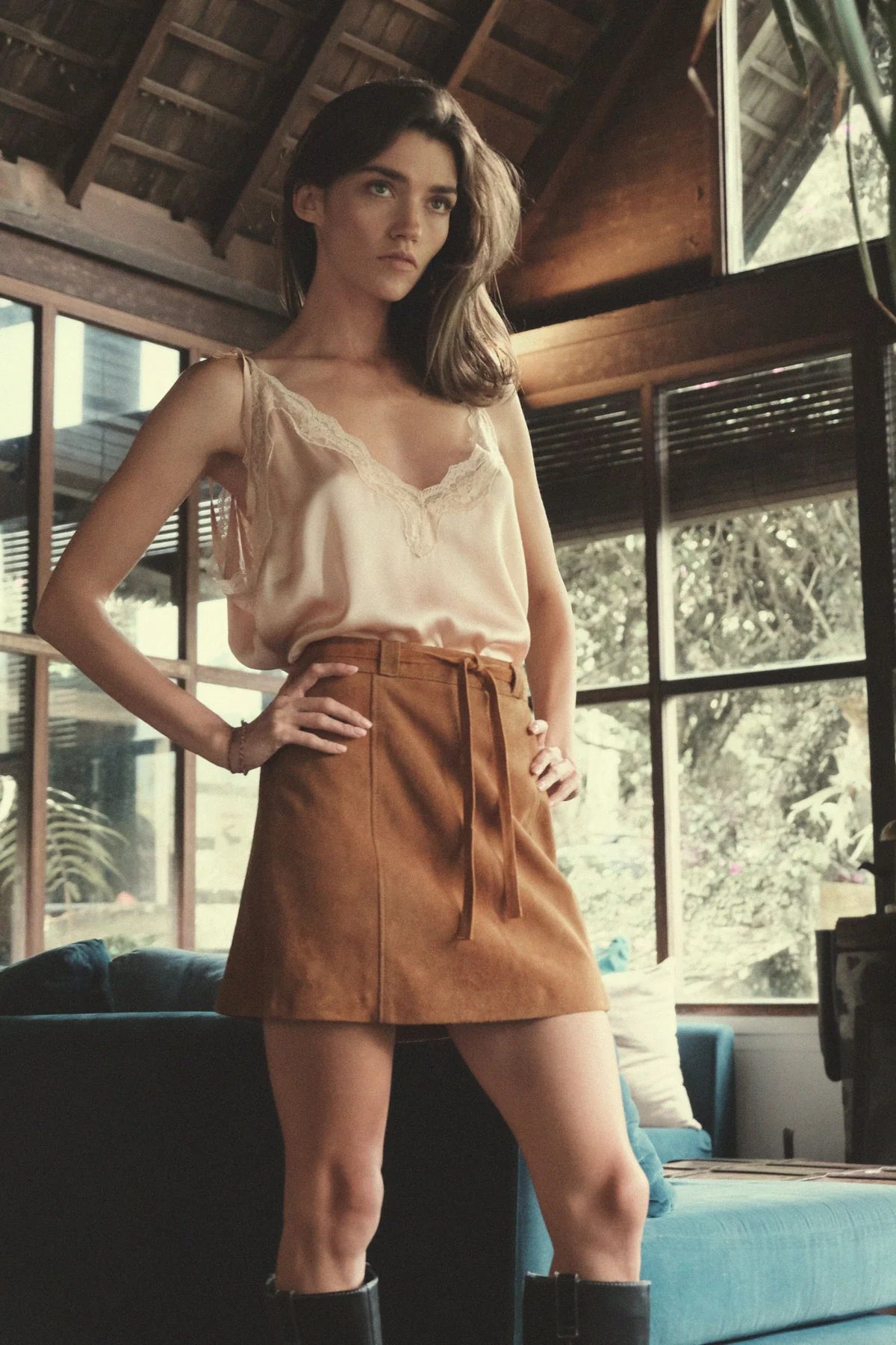 LILYA / HAVANA SUEDE MINI SKIRT