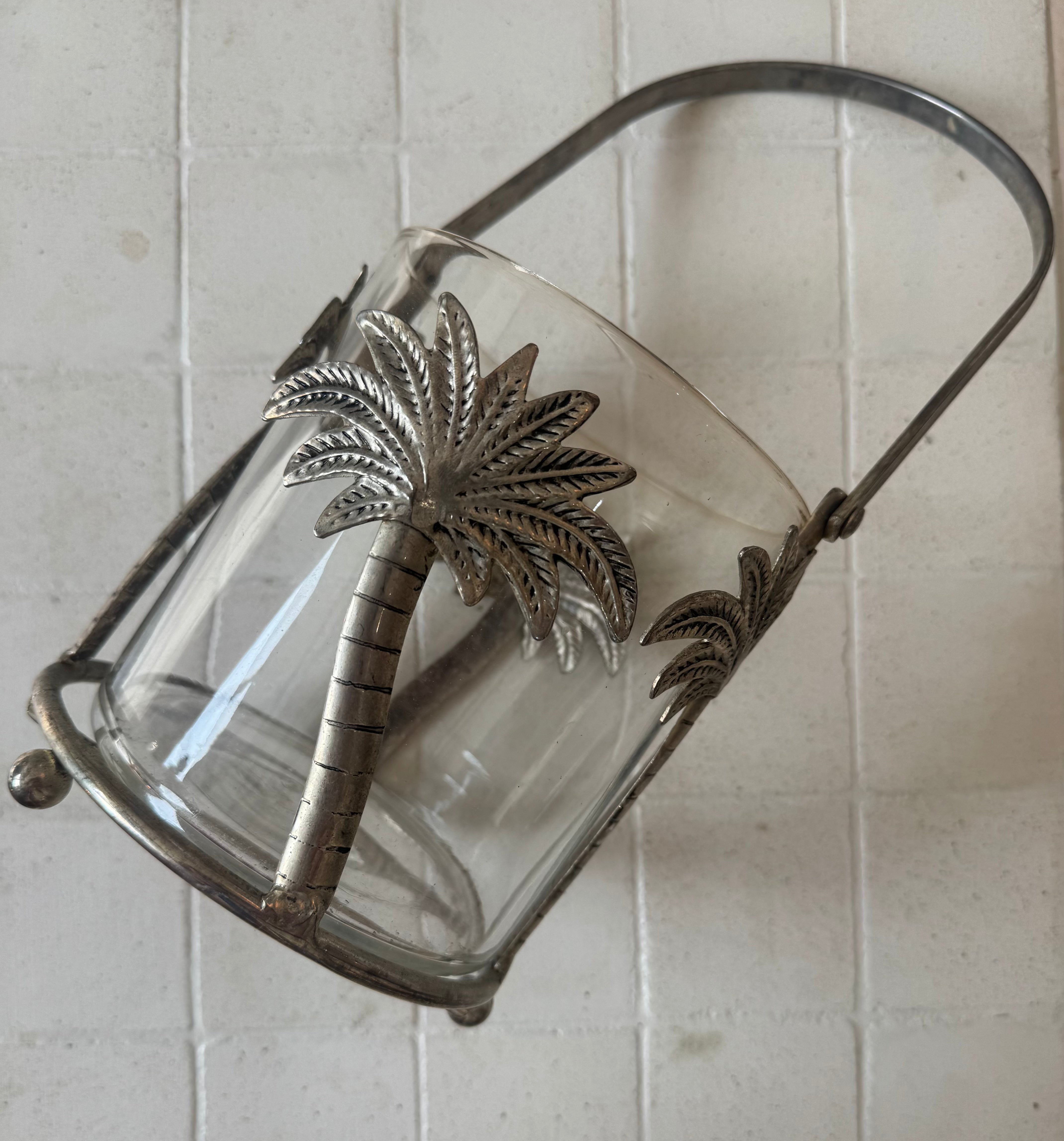 VINTAGE PALM TREE FOOTED ICE BUCKET