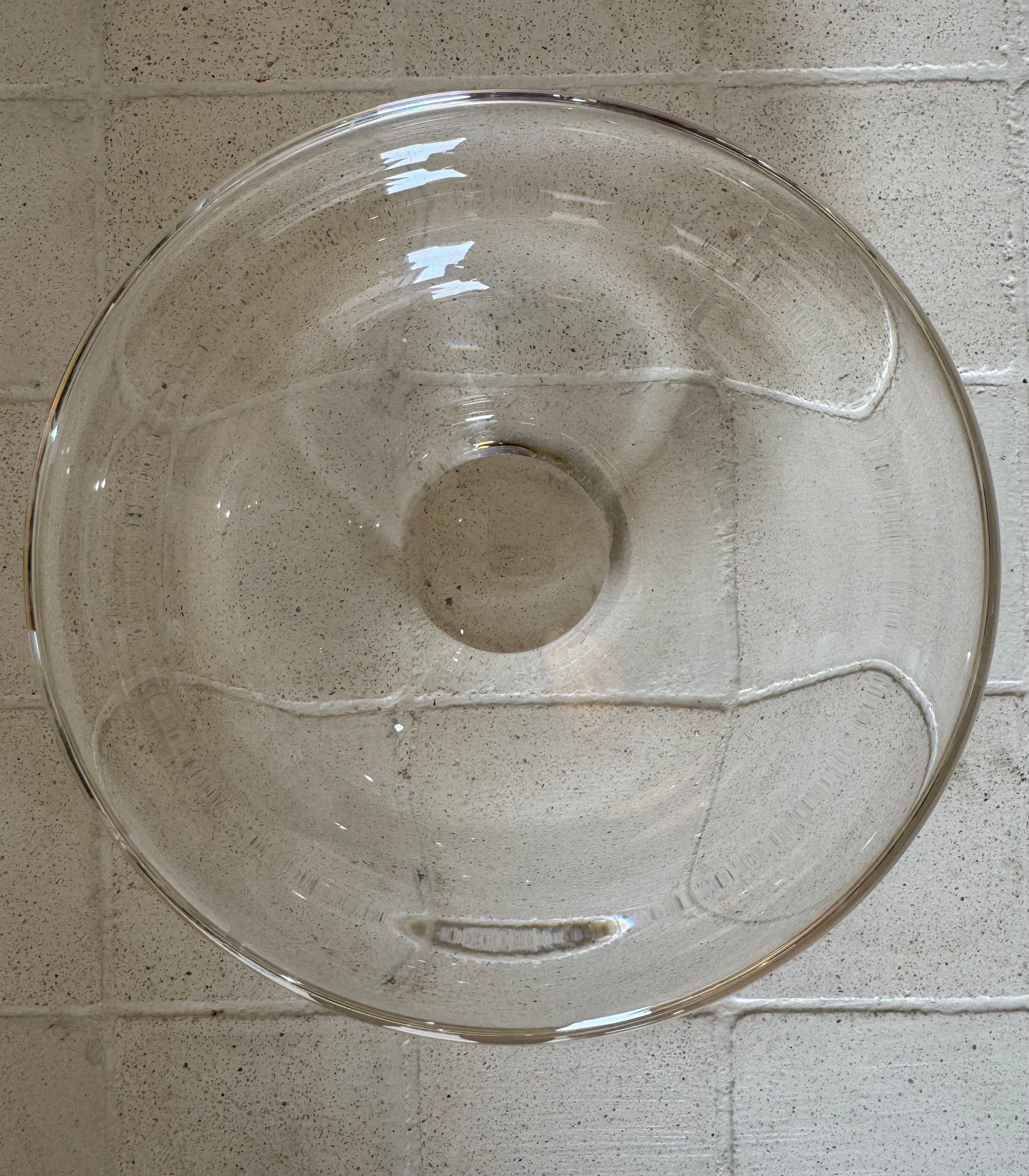 VINTAGE CLEAR GLASS PAPER WEIGHT DISH