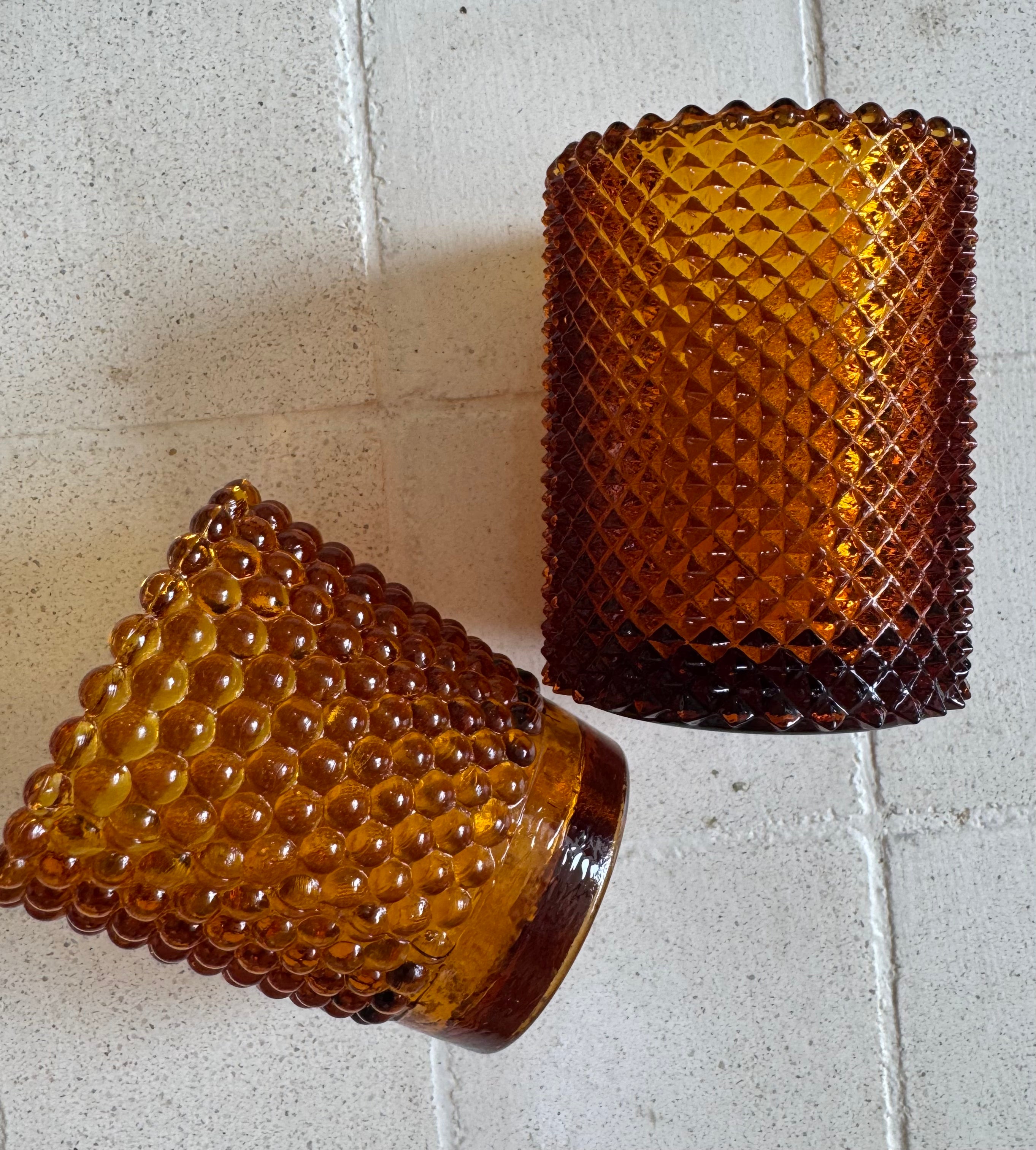 VINTAGE AMBER CANDLE VOTIVES