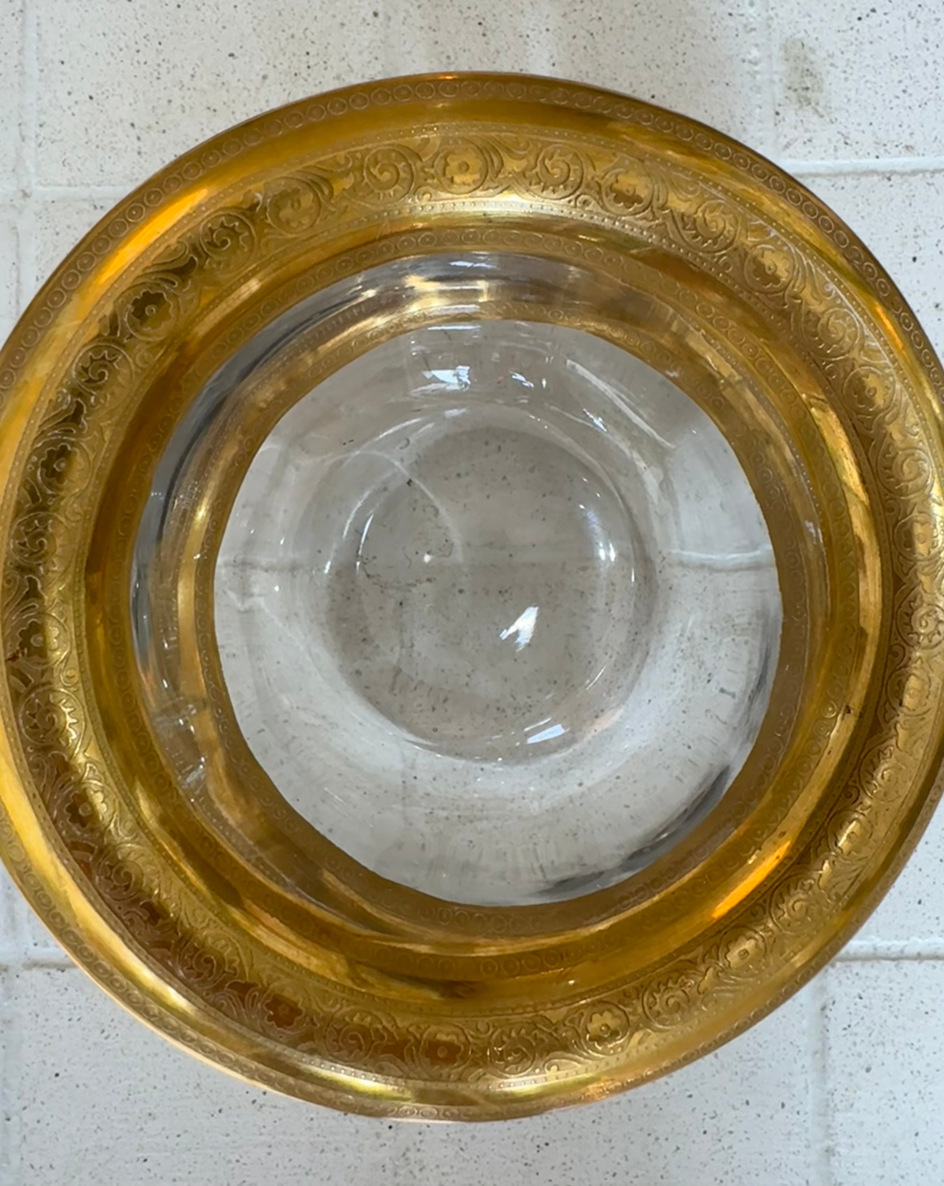 VINTAGE GOLD RIMMED GLASS BOWLS