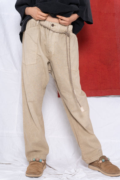 DR. COLLECTOR'S / P38 WILD SILK & HEMP STRAIGHT PANT UNEVEN DYE