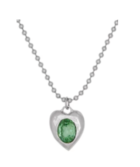 MONDO MONDO / SILVER PACHA NECKLACE GREEN GEM