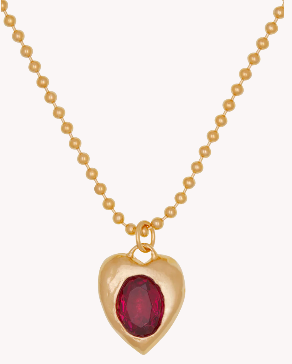 MONDO MONDO / 18K GOLD PLATED PACHA NECKLACE RUBY