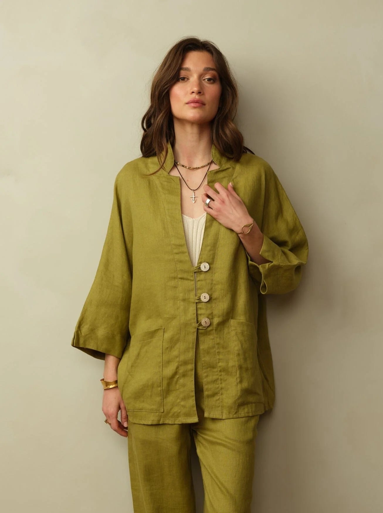 ROAD TO NOWHERE / WOMEN'S AOKI LINEN KIMONO JACKET